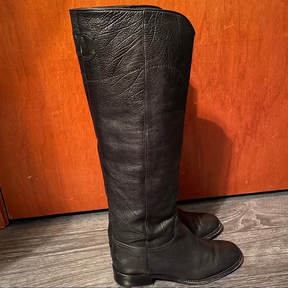 Chanel CC Black Riding High Boots size 39 - Picture 4 of 16